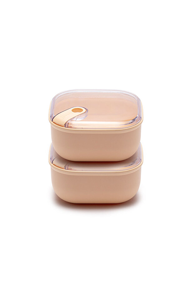 Pull Box Square Storage Container 1L Set of 2 - 1