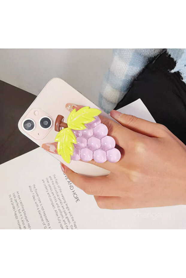 Popsocket Yapışkan 3D Meyve ve Sebze Desenli Popsocket Telefon Standı ve Tutacağı - 2