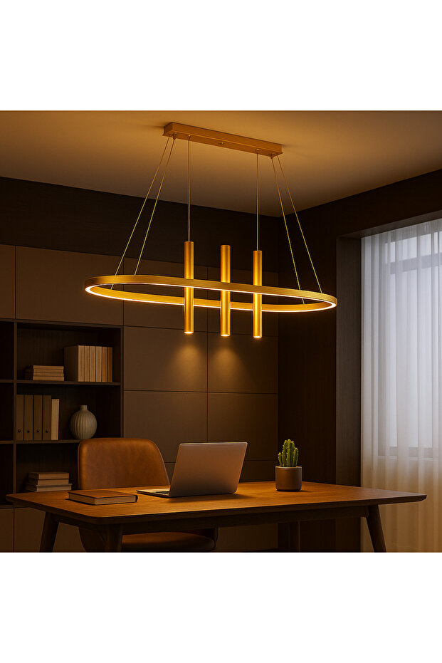 اضاءة مكتب طاولة طعام ذهبي - 1