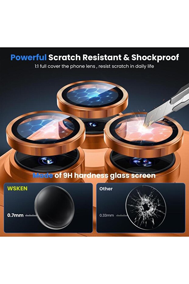 iPhone 17 Pro/ 17 Pro Max Compatible Camera Lens Protector Anti-Reflection, Anti-Scratch, Impact Resistant - 3