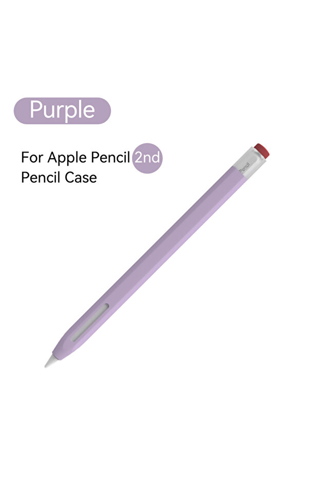 جراب أرجواني ثانٍ لقلم Funda Pencil 1 2 جراب Duotone غطاء واقٍ ناعم من السيليكون الجيل الأول والثاني