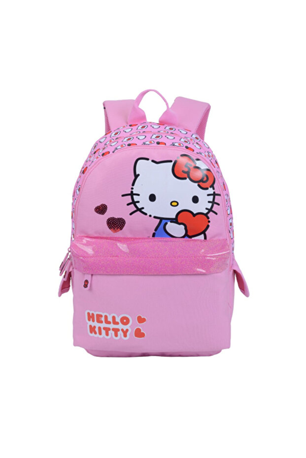 حقيبة ظهر للأطفال بسحاب إغلاق وحزام كتف قابل للتعديل من Hello Kitty