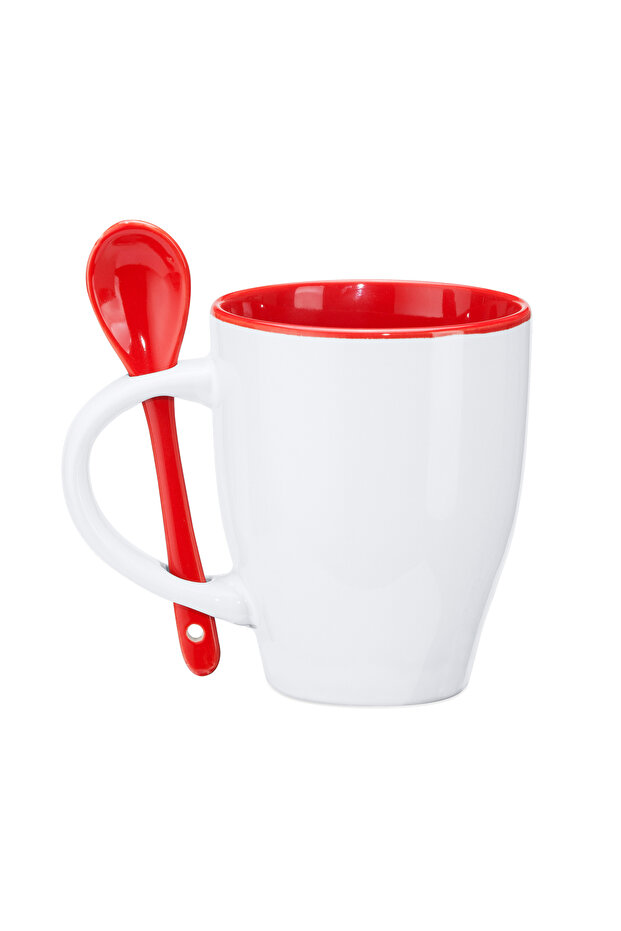 Ceramic mug with spoon - 1