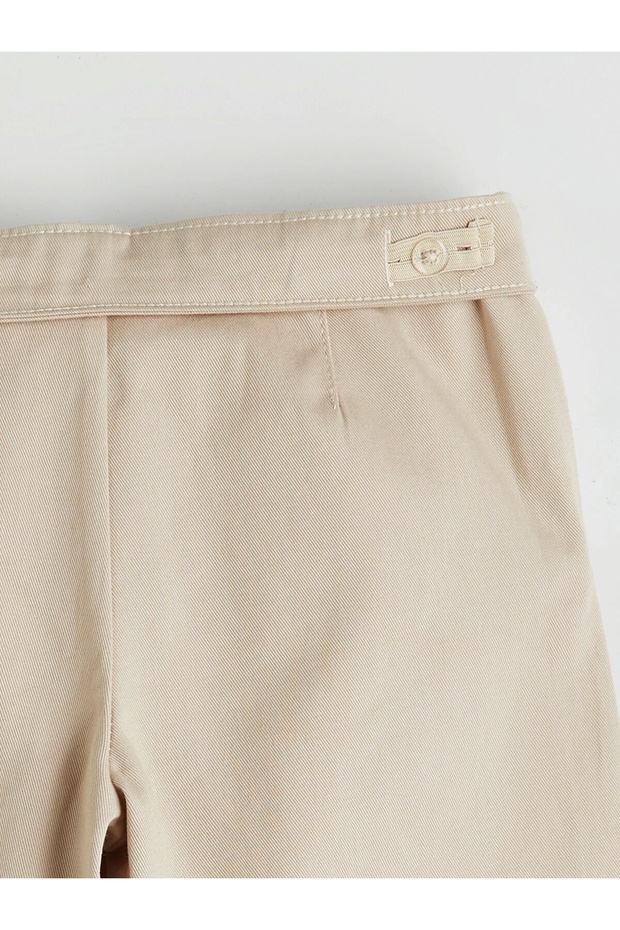 LCW Kids Bej Basic Gabardin Kız Çocuk Şort Etek - 7