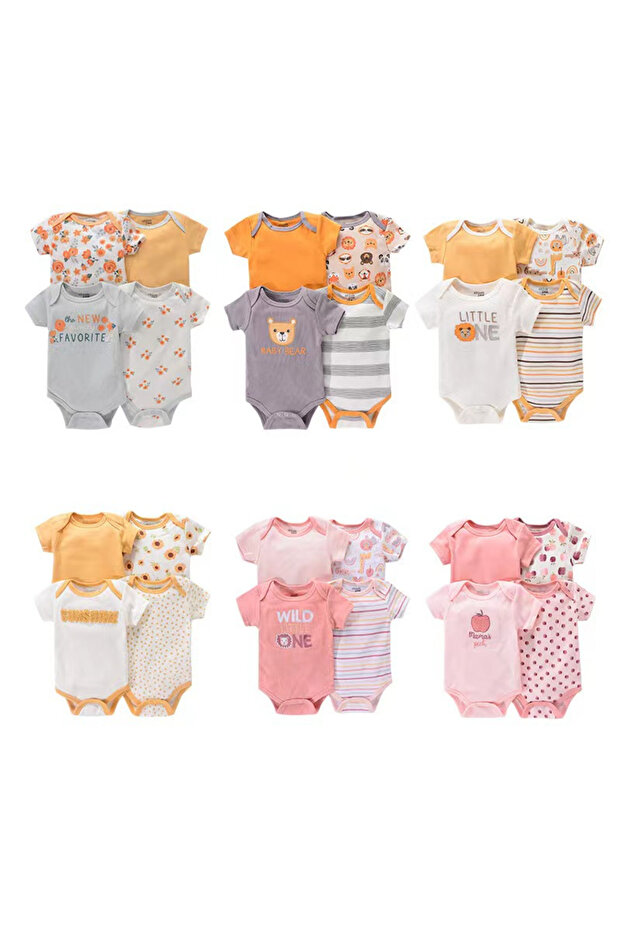 Newborn Girls' Clothing Set - 4 Pieces