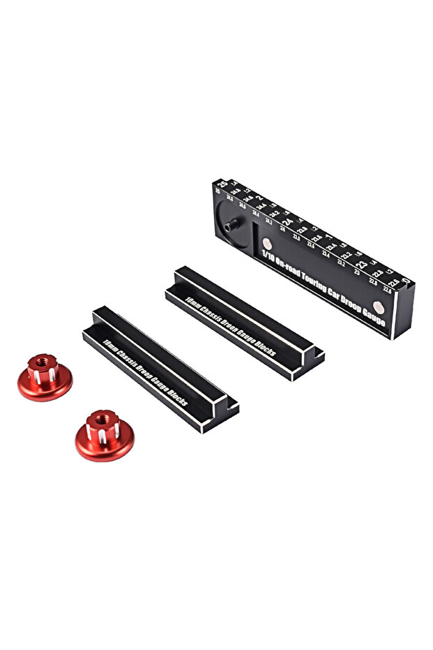 black 9IMOD RC Height Ruler Tool 20-25mm Ruler 10mm Chassis Droop Blocks With Magnetism Detachable M