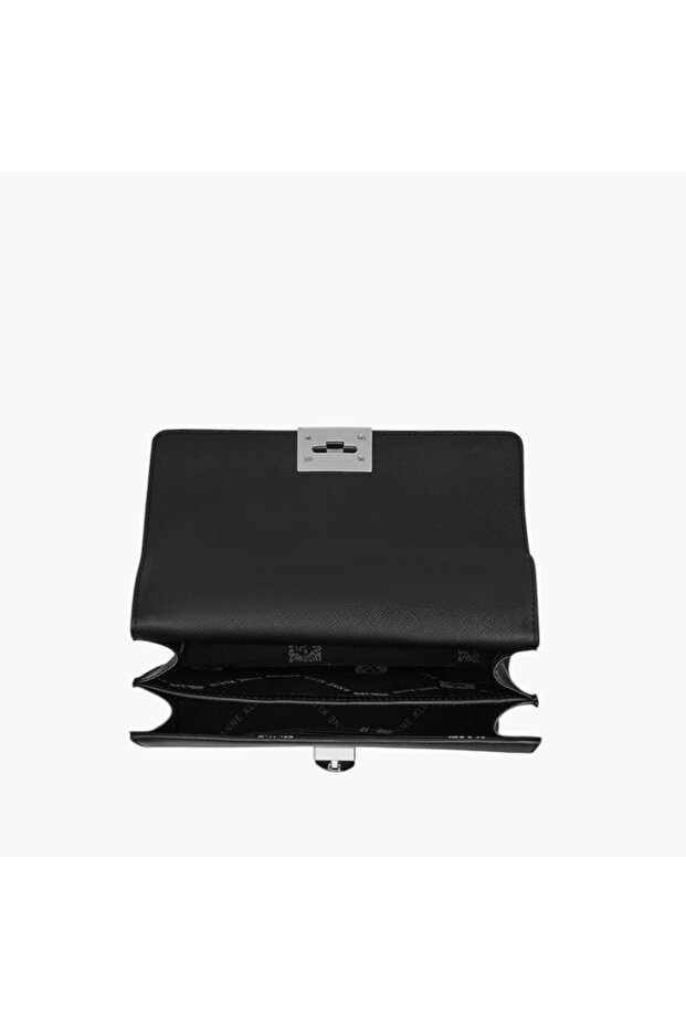 Solid Crossbody Bag with Chain Strap - 4