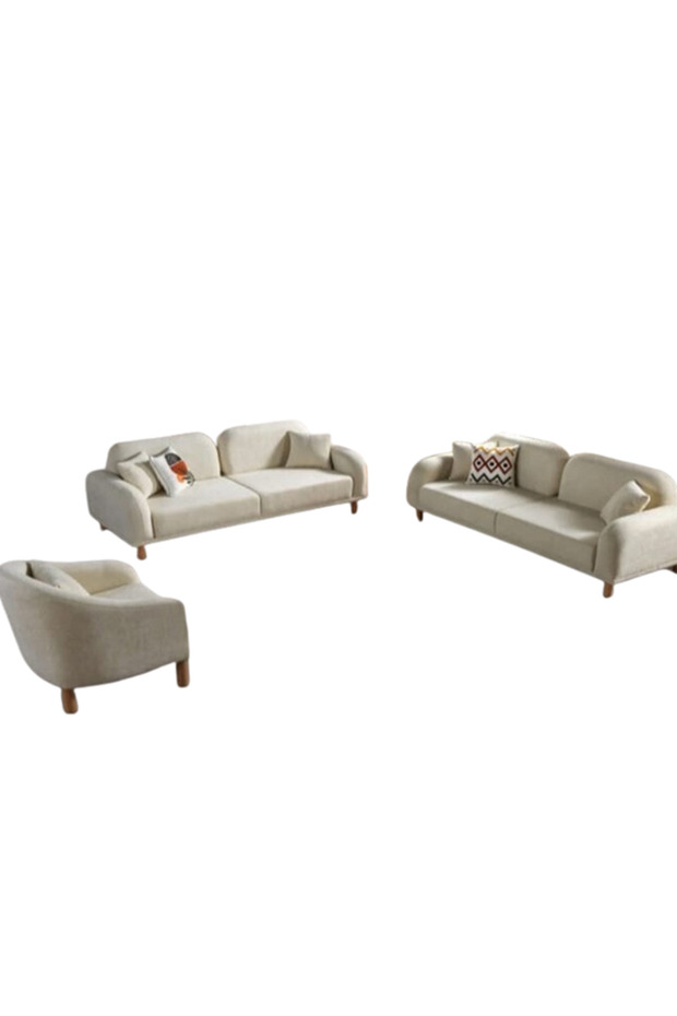 Bahreyn Bohem Model Koltuk Takımı 3+3+1 Bej Renk - 6