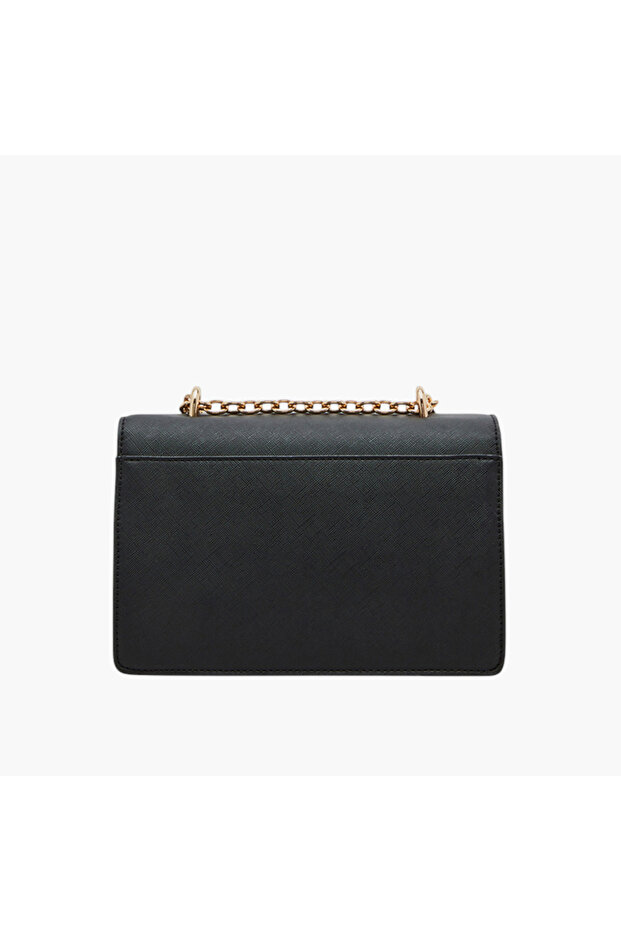 Solid Crossbody Bag with Chain Strap - 2