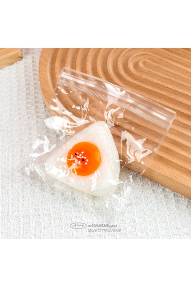 1 Egg Yolk Squishy Toy - Food-Safe Silicone Stress Ball, Kawaii Rice Ball Popping Fidget Sensory To.