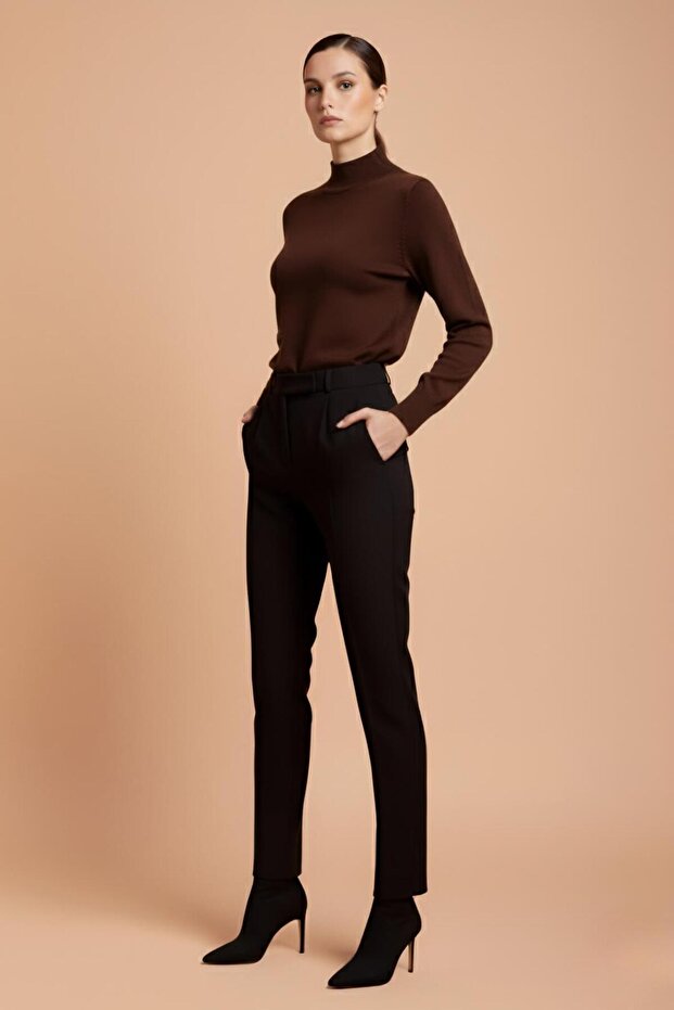 Basic Half Turtleneck Knit Sweater - 2