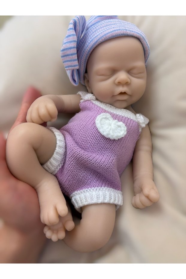 Unpainted Girl Reborn Dolls 33CM Open Mouth Silicone Girl Full Body Soft Silicone Unpainted Newborn