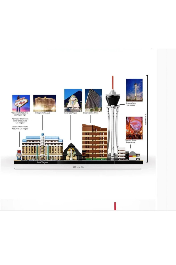 متوافق مع 21047 الهندسة المعمارية لاس فيغاس بناء كتل الطوب ألعاب للبالغين ك... - 2