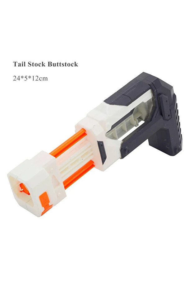Clear Modified ABS Inlay Type Tail Stock for Nerf N-strike Elite Series - Orange + Grey - 1