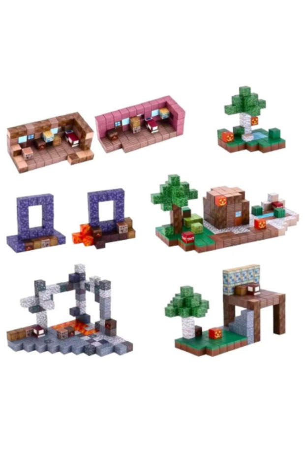 Set magnetic de constructie, 128 piese Stone® - 1