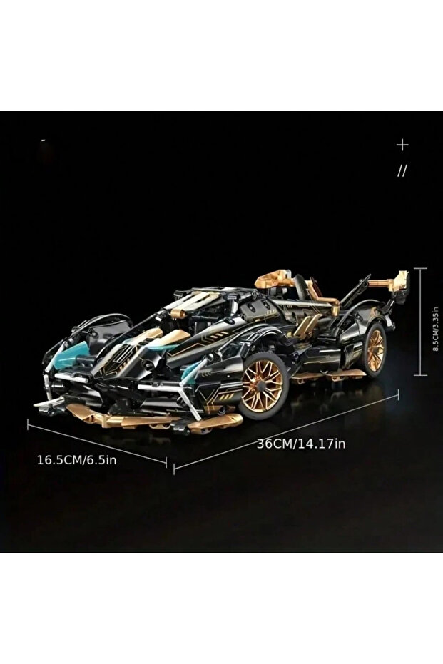 Building block car 1:14 Scale Building Block Sports Car Model, Sports Car Model Building Block Kit, - 1