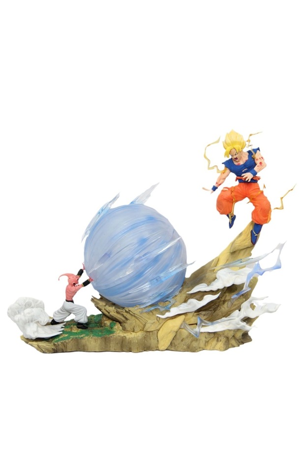 with box 21cm Dragon Ball Z Buu vs Goku Model Super Saiyan Genki Bomb Action Figure Model Pvc