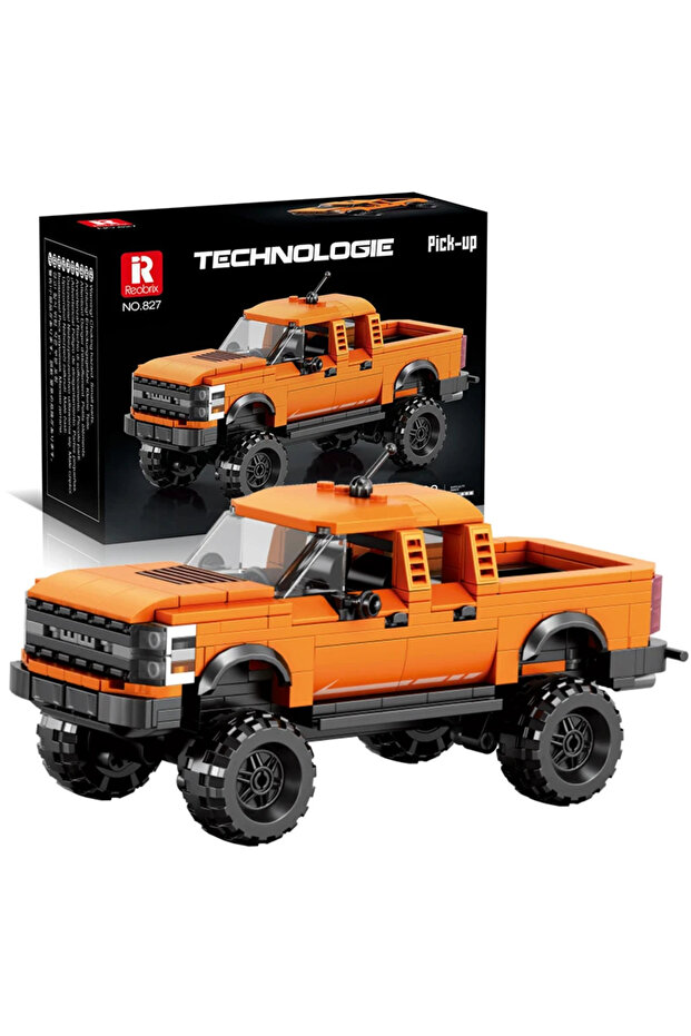 With Box 423PCS Pickup Truck Building Blocks City Freight Car Model Bricks Desktop Decoration Educat