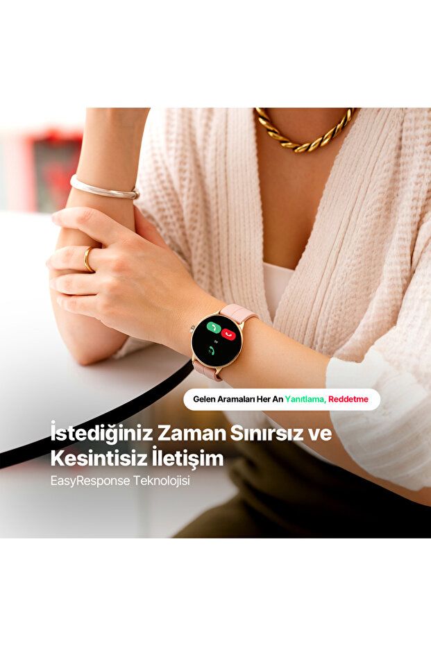 Tempus 44 Mm Yuvarlak Kasa Akıllı Saat Altın 2S11W - 5