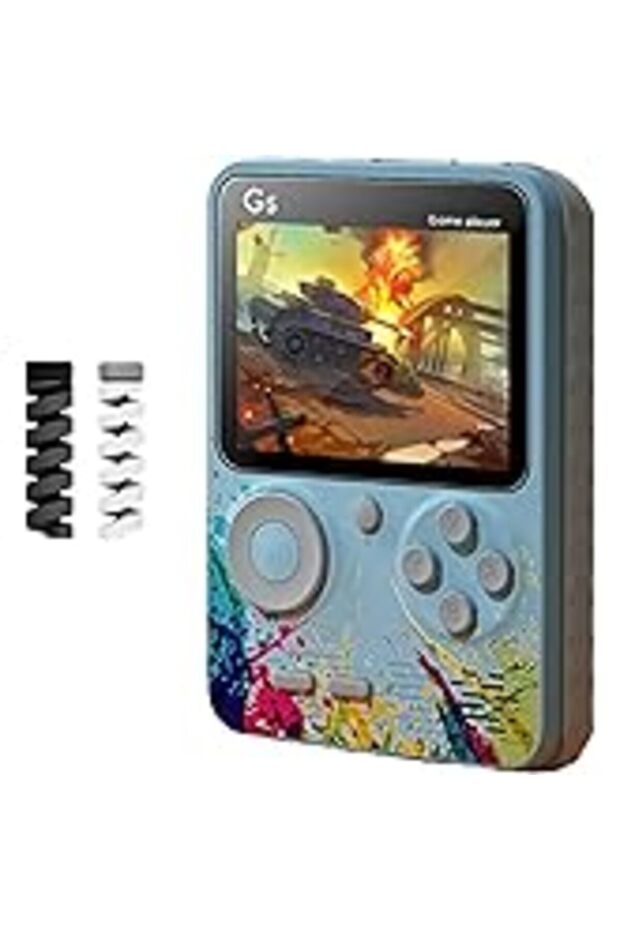 G5 Retro Game Console, 500-in-1 Games, 7.6 cm LCD Screen, TV Output, Rechargeable Battery, Macaron C - 4