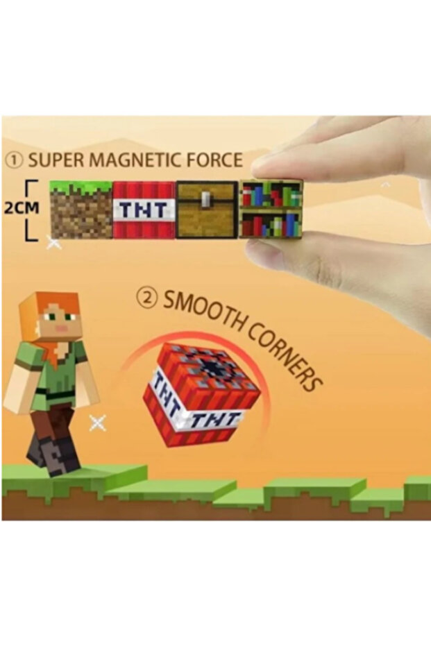Set magnetic de constructie, 128 piese Stone® - 5