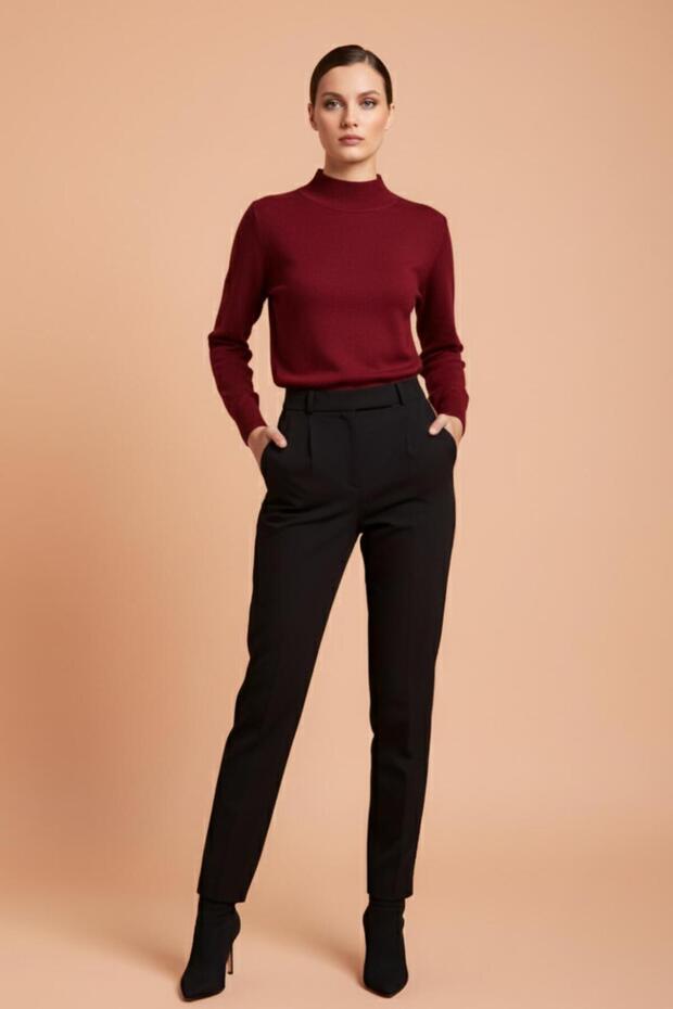 سترة تريكو أساسية بياقة نصف دائرية - 1