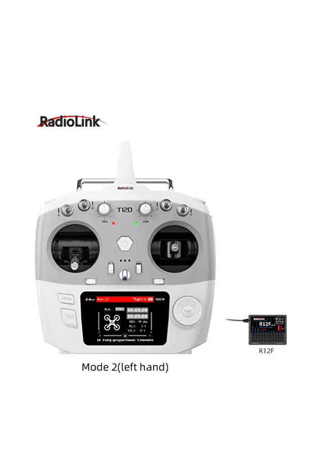 M2 R12F RadioLink T12D 12CH RC Transmitter 2.4GHz 2.8Inch 4000M Distance with R12F Receiver for FPV - 1