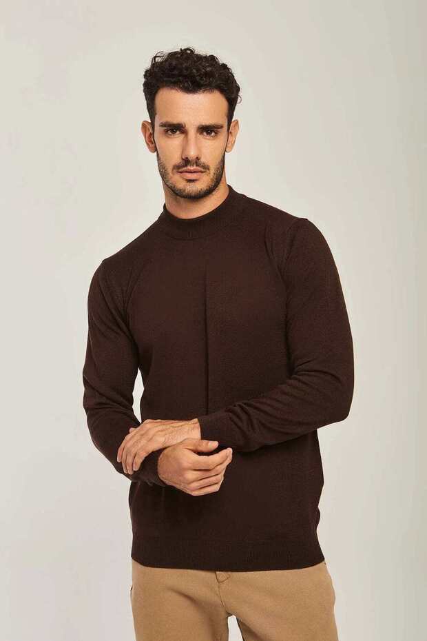 Mens Solid Long-Sleeve Sweater