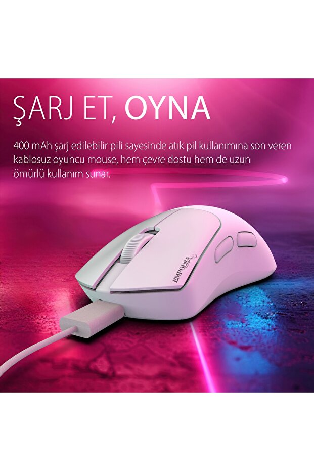 IMG-329MX Oyuncu Mouse 12000 DPI | RGB, Laser Sensör, 6D Tuş, Kablosuz Kablolu, Type-C Şarj - 5