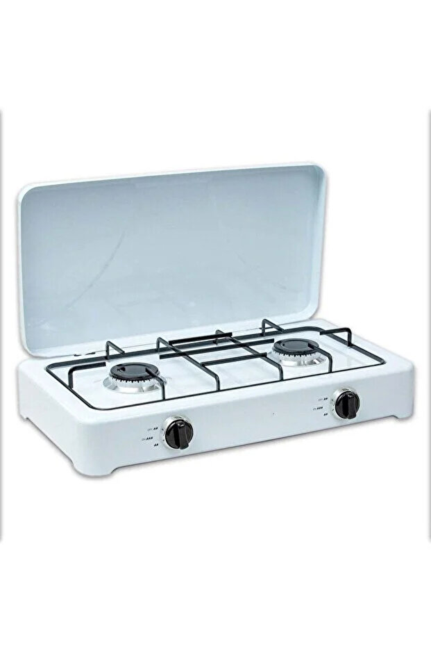 موقد غاز ذو شعلتين مثالي للاستخدام المنزلي والتخييم - 1