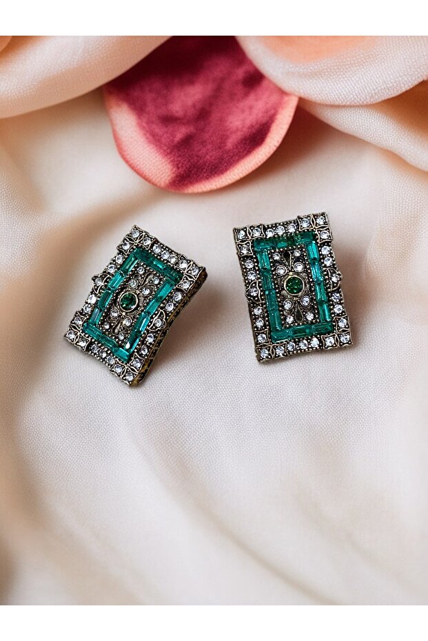 أقراط مستطيلة من حجر الزركون - 3