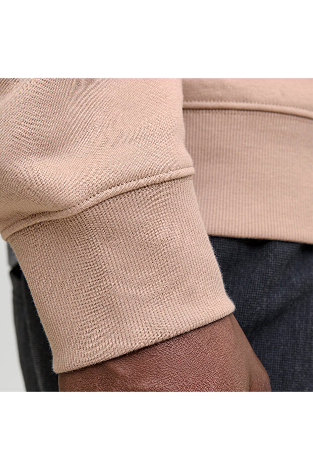 Jack&Jones Star Basic Erkek Bej Sweatshirt - 5