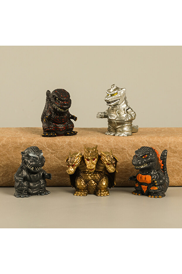 No Box 5pcs Godzilla 5pcs/set Mecha Godzilla Titanus Gojira King Ghidorah Finger Puppets Movi