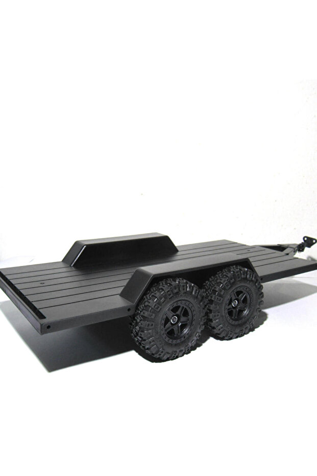 Black GLOBACT RC 1/18 Trailer for Hauling Behind Car Flat Bed Vehicle Trailer for 1/18 RC Crawler Ax