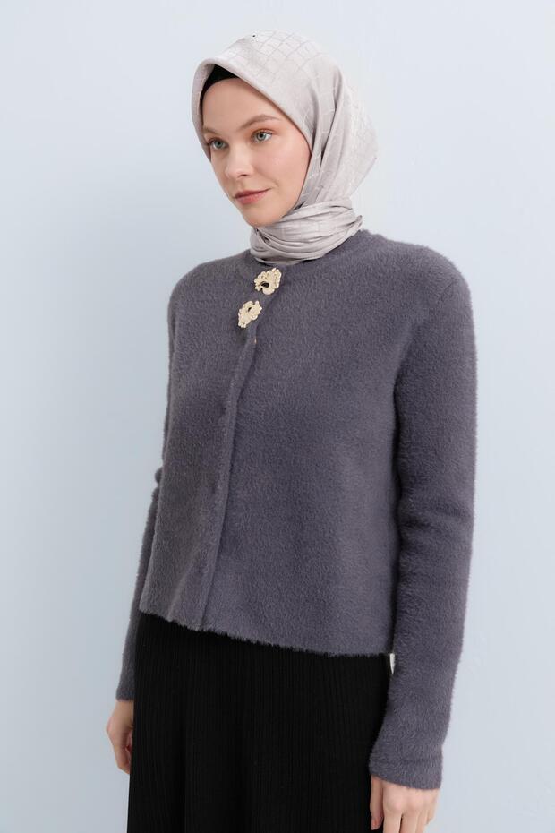 Bellissimo Angora Hırka Antrasit - 1