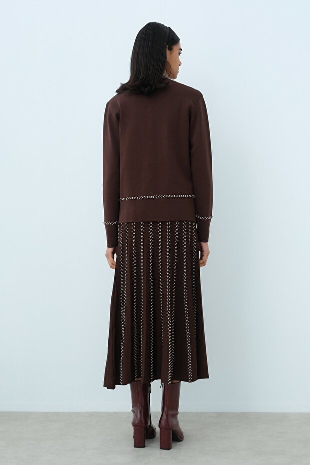 Blazer Triko Hırka Kahve - 4