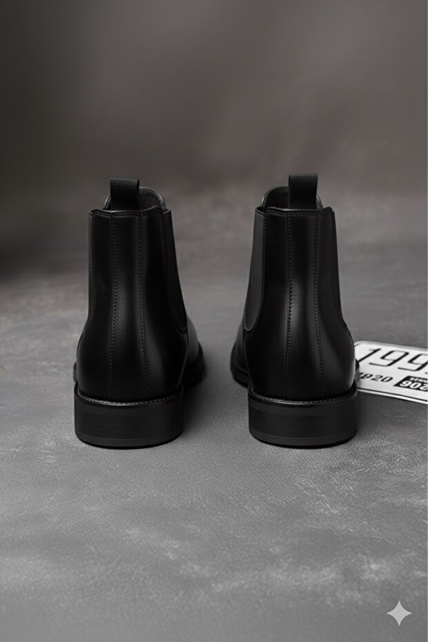 %100 Hakiki Deri Erkek Chealse Bot Kauçuk Taban - 3