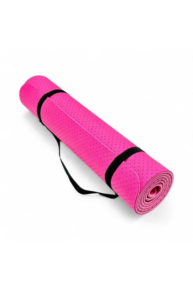 Eco-Friendly TPE Yoga Mat – 6mm Thick, Non-Slip, Durable, Sweat-Proof & Portable – Pink