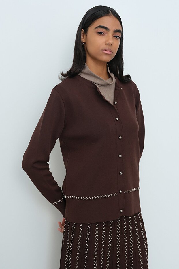 Blazer Triko Hırka Kahve - 6