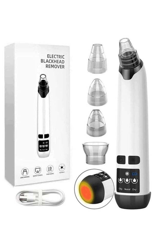 Electric Black Head Pimple Vacume Removal Tool with Hot Compress USB Rechargeable