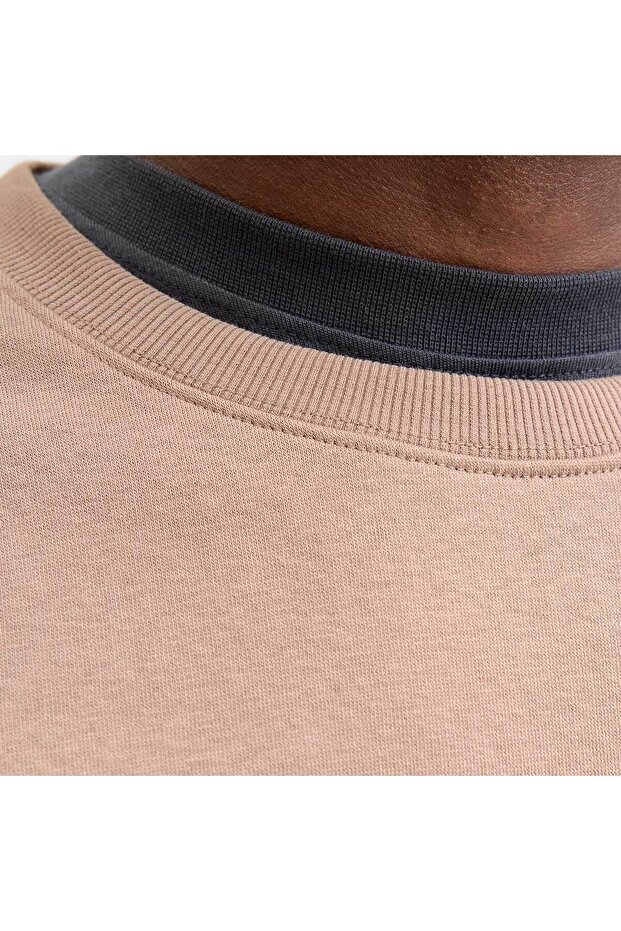 Jack&Jones Star Basic Erkek Bej Sweatshirt - 4