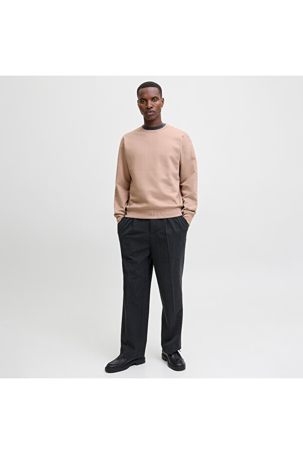 Jack&Jones Star Basic Erkek Bej Sweatshirt - 2