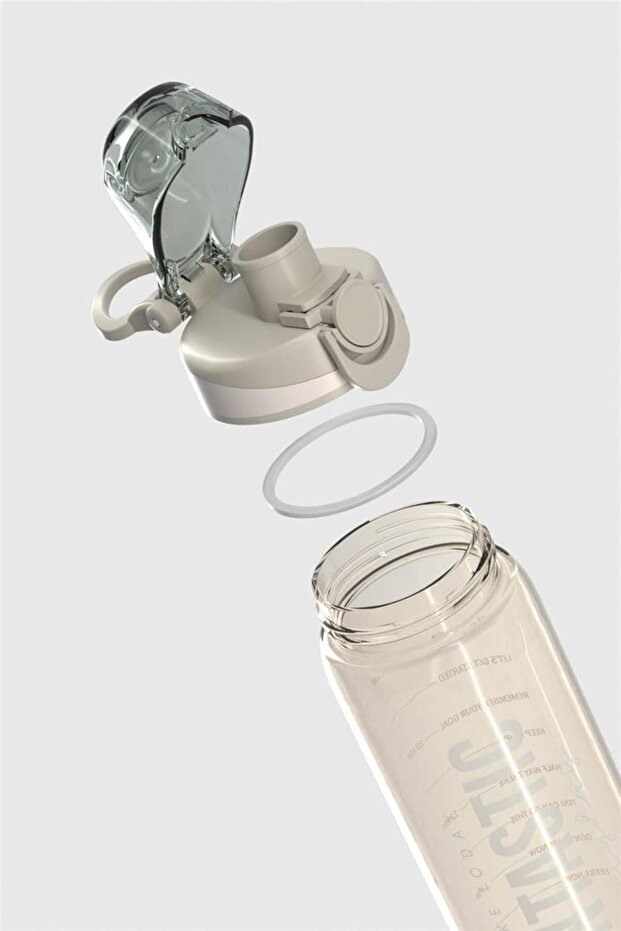 Trego 630 ml Tritan Bottle with Text Pattern 912155 Beige - 4