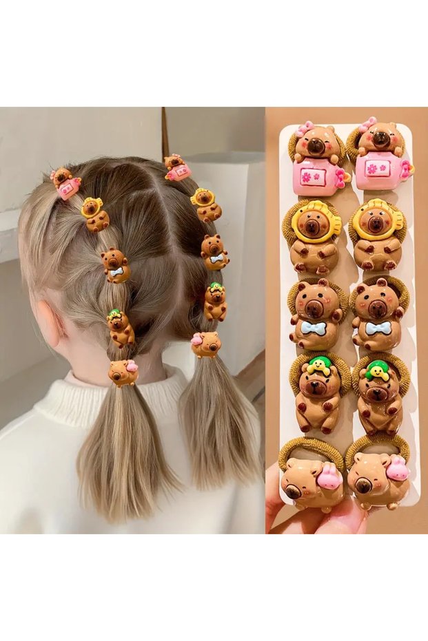 Set of 5 Capybara Hair Clips – Colorful and Cute Hairpins, for Kindergarten & Elementary School Girls