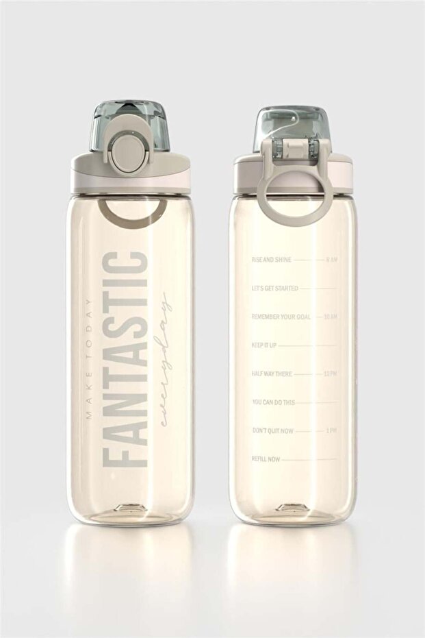 Trego 630 ml Tritan Bottle with Text Pattern 912155 Beige - 2