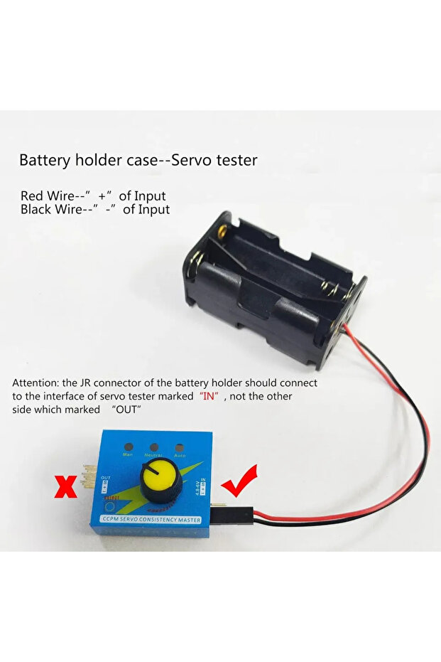 Servo Tester 3CH Digital ESC Speed Controller Checker CCPM Servo Consistency Master + 4 Cell AA B... - 3