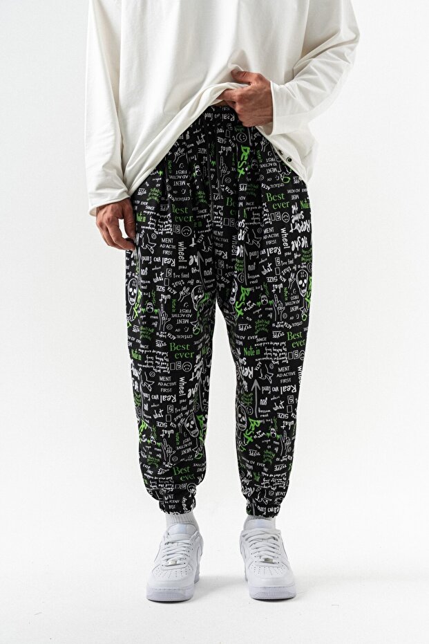 Underground Bel ve Paça Lastikli Pileli Şalvar - 2