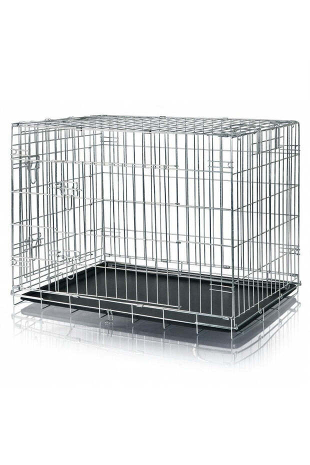 Galvanized 2 Door Wire Crate for Dogs & Cats