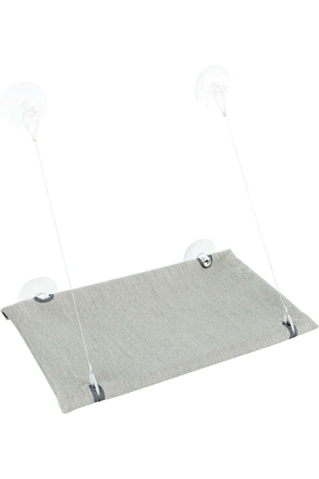 Cat Window Perch Platform Velour Grey 50x30cm