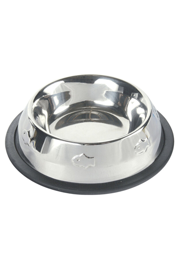 Fish Print Embossed Stainless Steel Bowl for Cats 200ml
